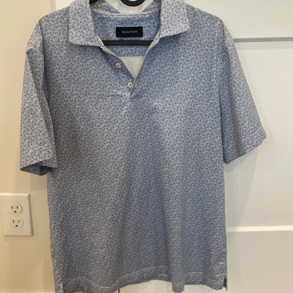 Bugatchi Blue Polo Shirt Casual Business Style - Picture 1 of 5